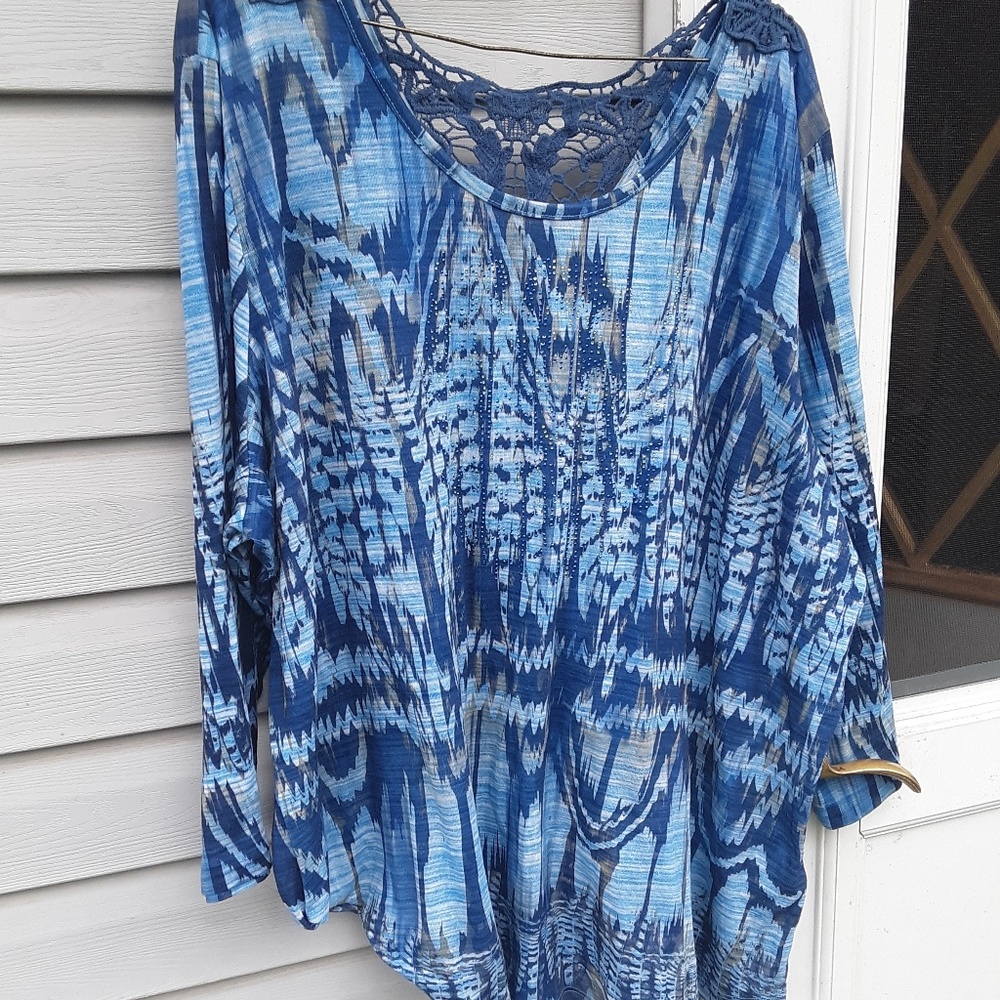 Avenue 22/24 Crochet Back Embellished Longsleeve